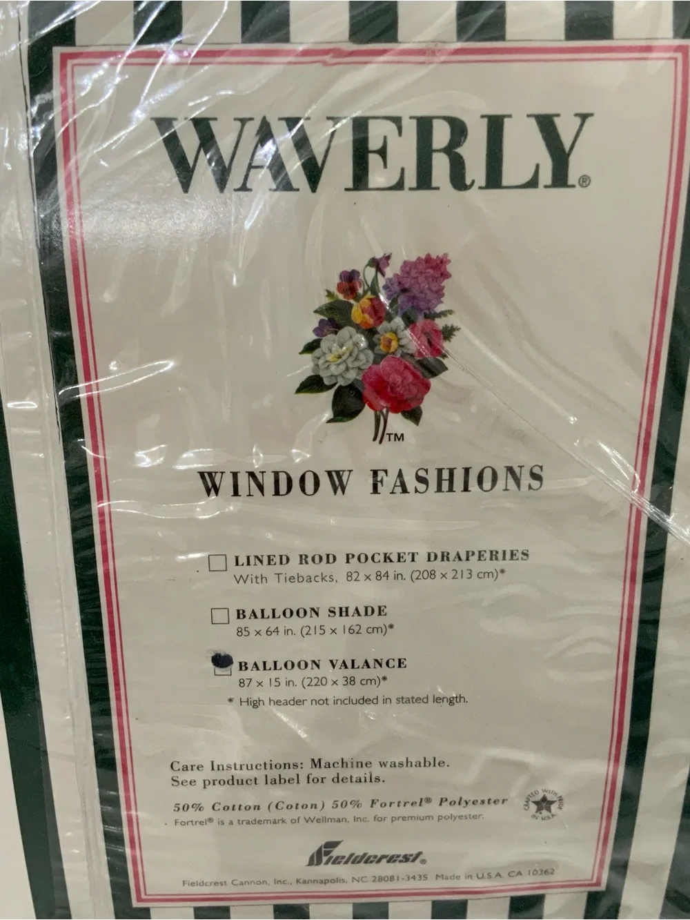 Vintage Waverly Window Fashions Balloon Valance 87